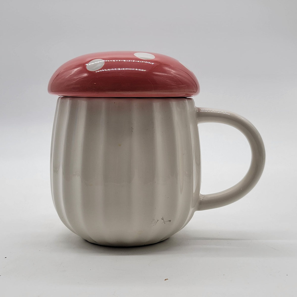 Red Polka Dot Mushroom Mug With Lid