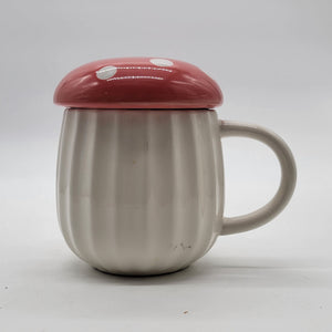 Red Polka Dot Mushroom Mug With Lid