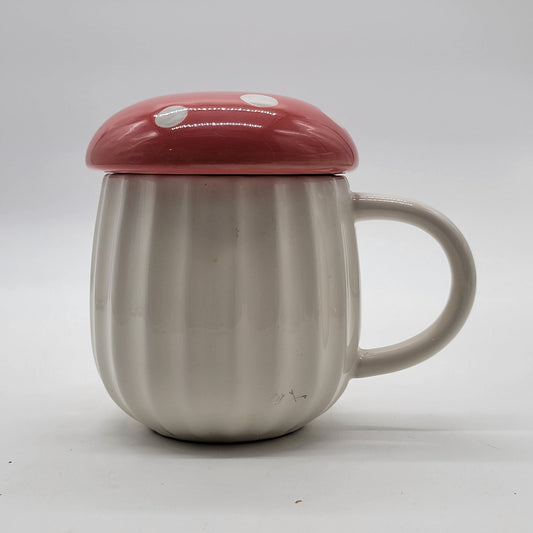 Red Polka Dot Mushroom Mug With Lid