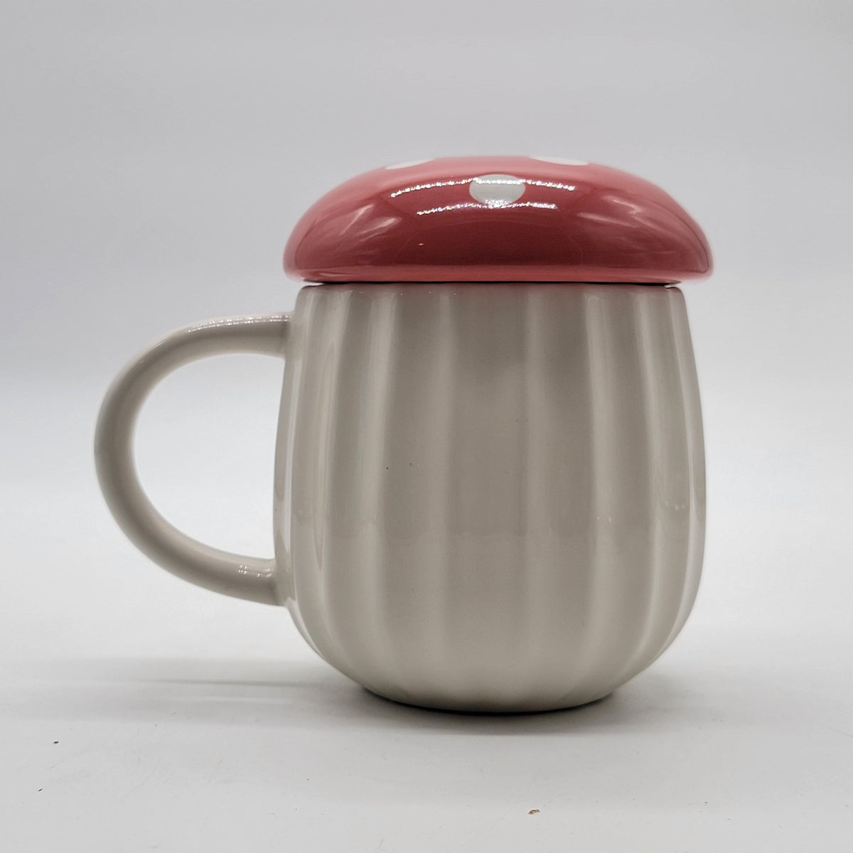 Red Polka Dot Mushroom Mug With Lid