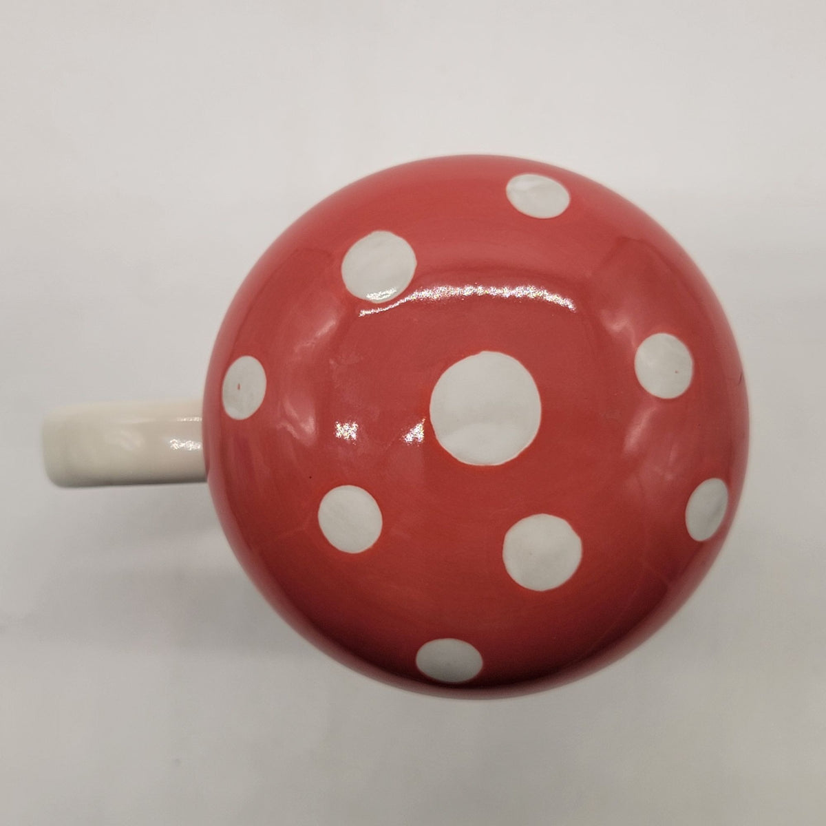 Red Polka Dot Mushroom Mug With Lid
