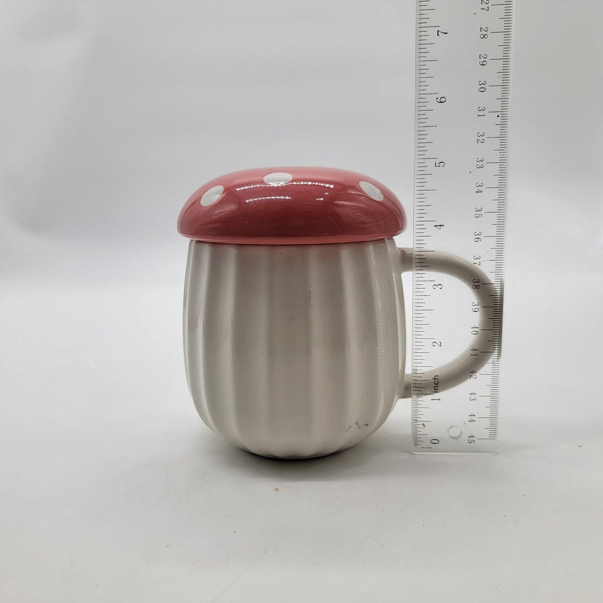 Red Polka Dot Mushroom Mug With Lid