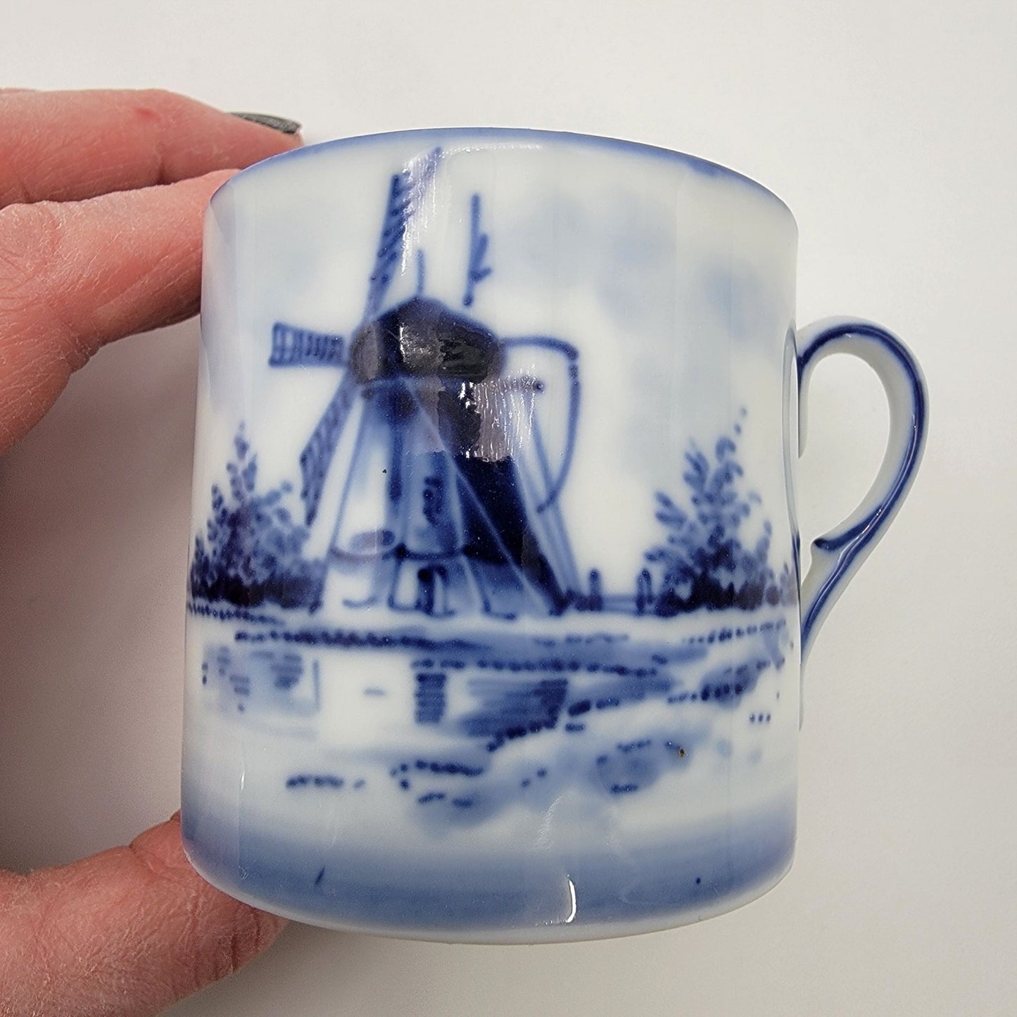 Antique Swaine Co Germany Delft Cup With Lithophane