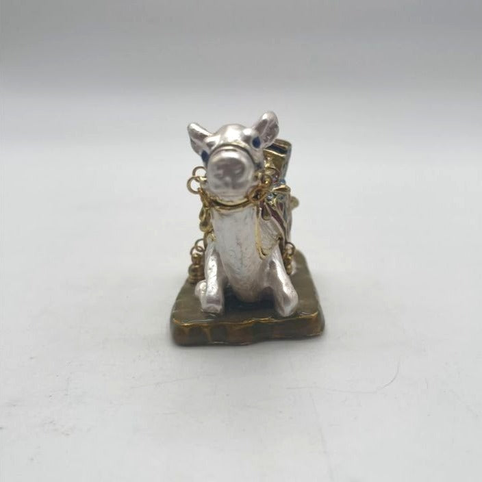 Vintage Sitting Camel Enamel & Jewel Trinket Box