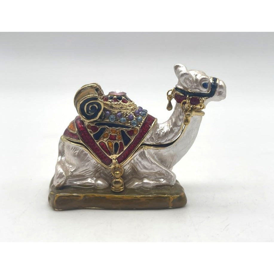 Vintage Sitting Camel Enamel & Jewel Trinket Box