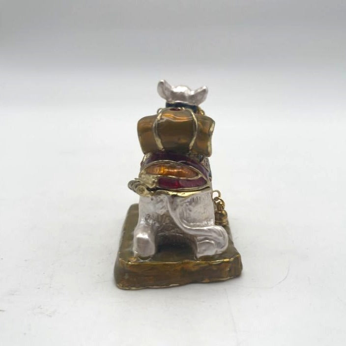 Vintage Sitting Camel Enamel & Jewel Trinket Box