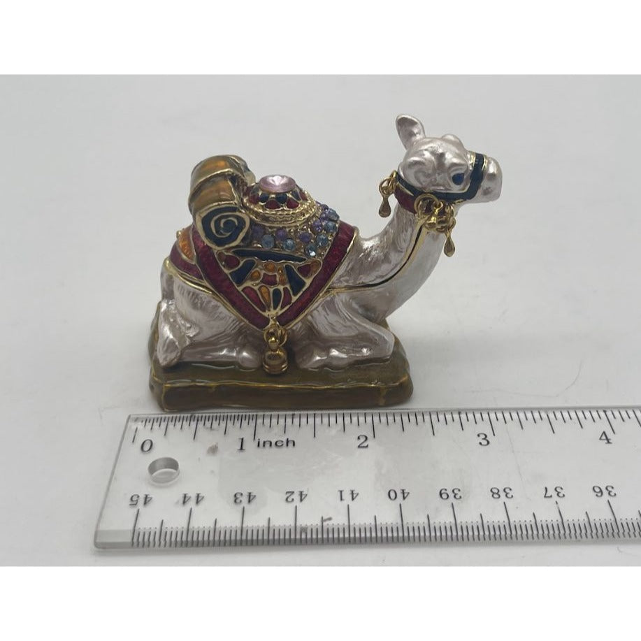 Vintage Sitting Camel Enamel & Jewel Trinket Box