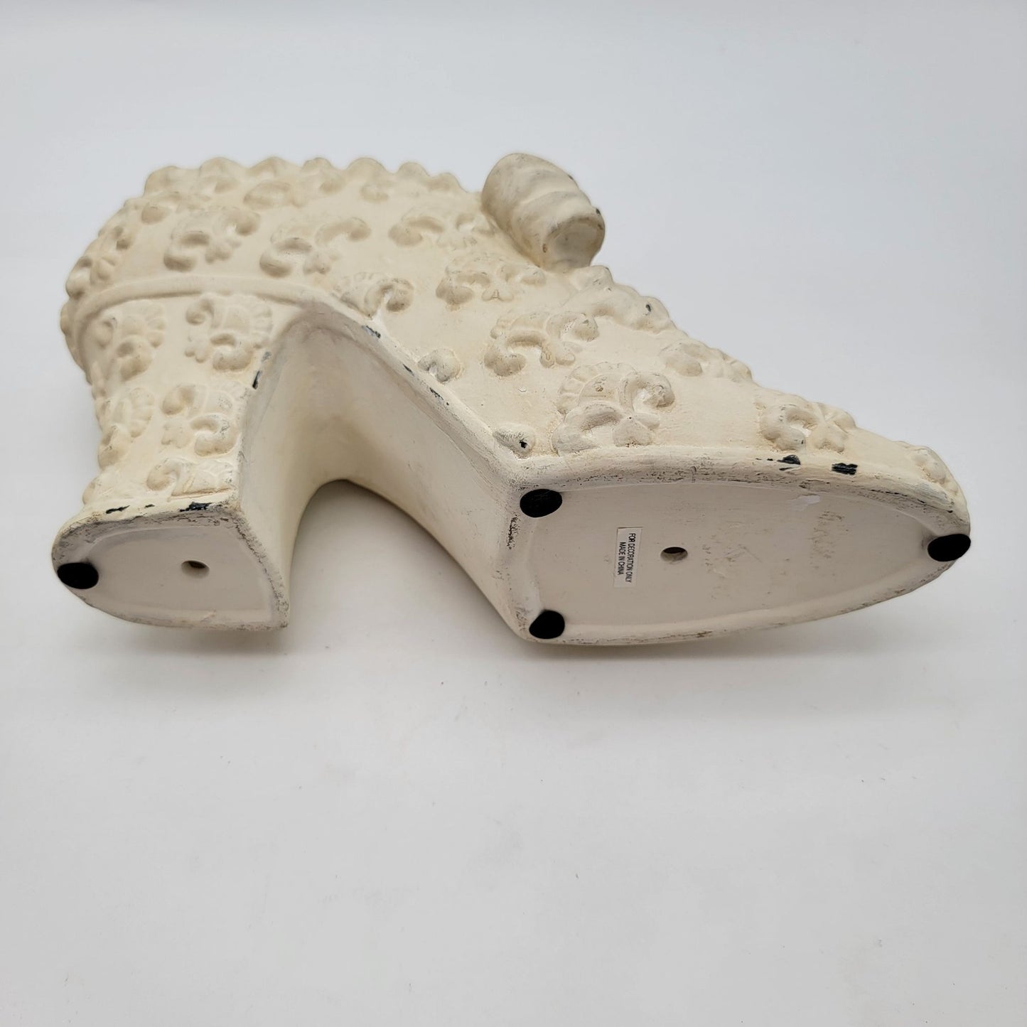 Vintage Victorian Style White Ceramic Shoe Planter