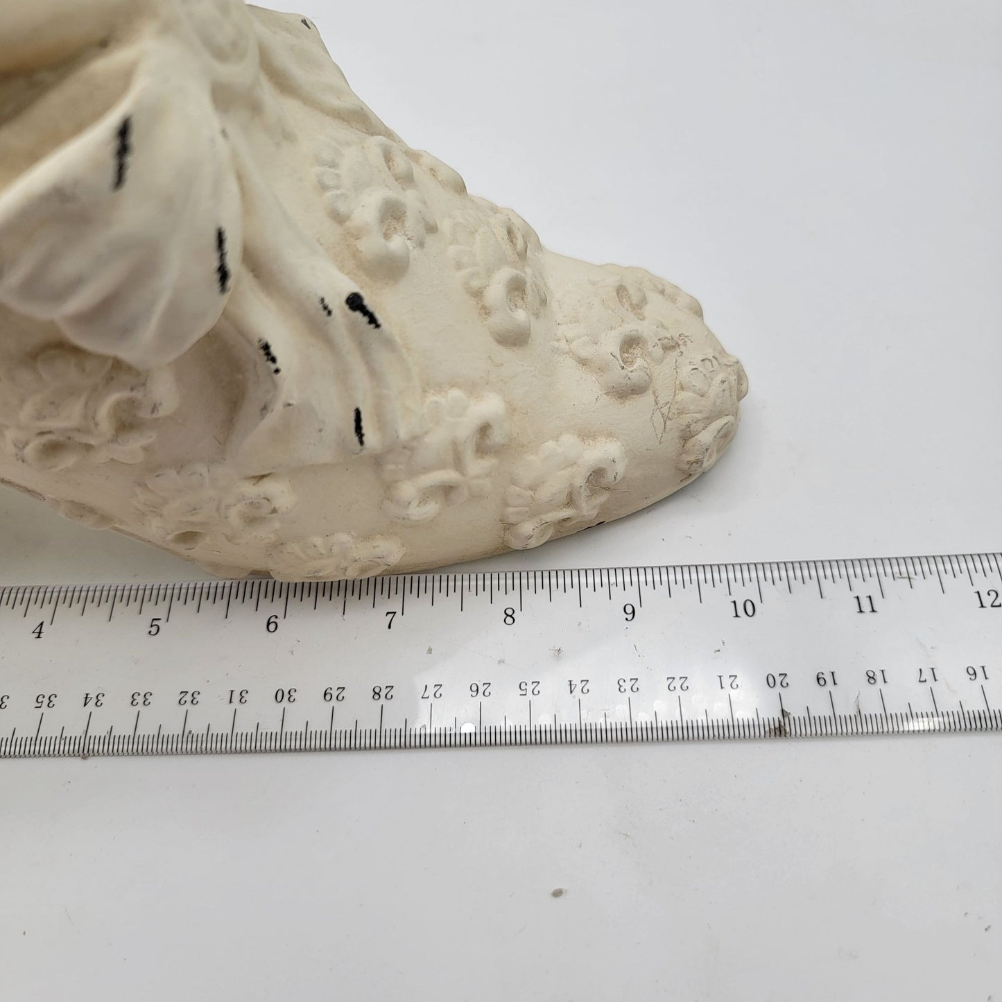 Vintage Victorian Style White Ceramic Shoe Planter