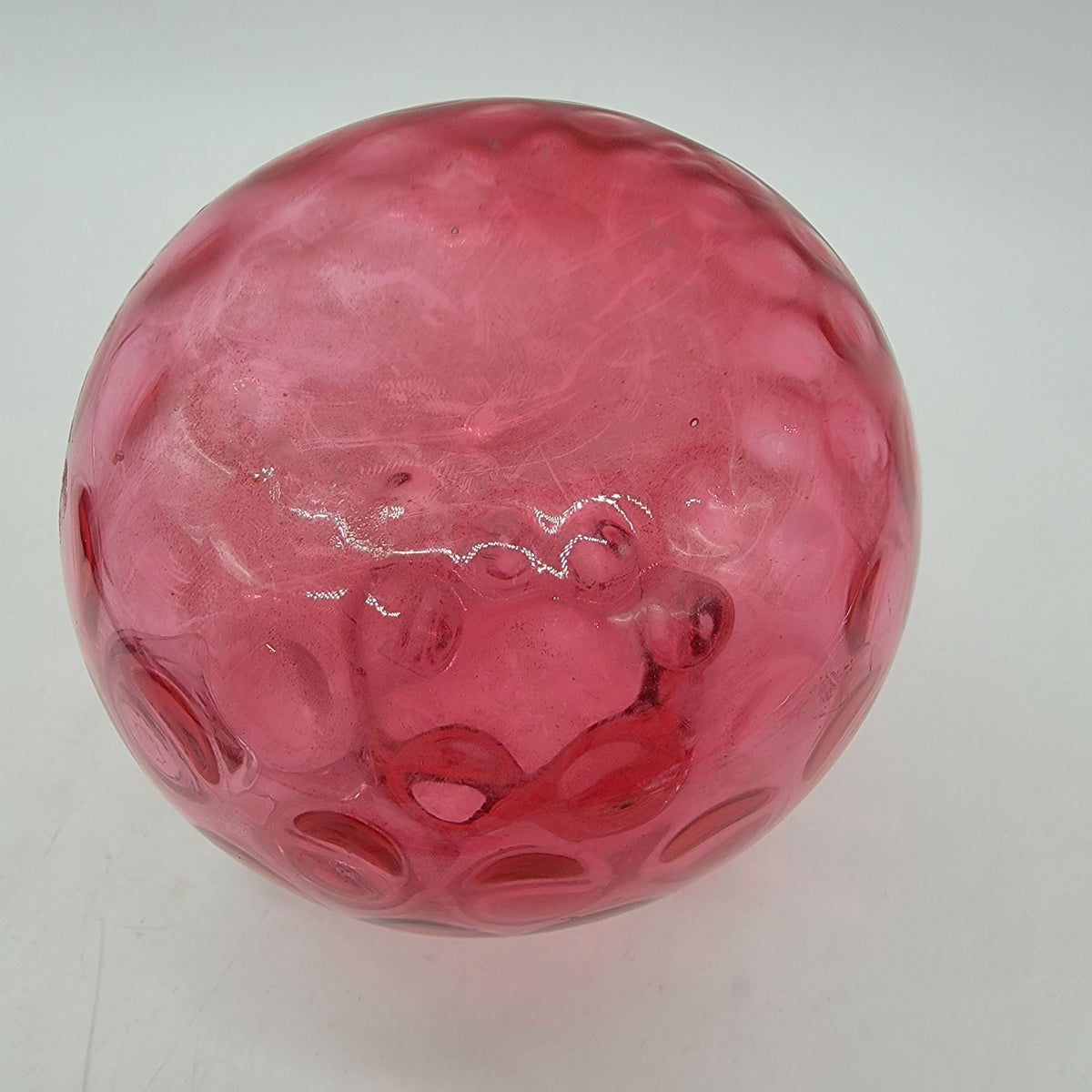 1960's Fenton Cranberry Glass Inverted Thumbprint Pitcher