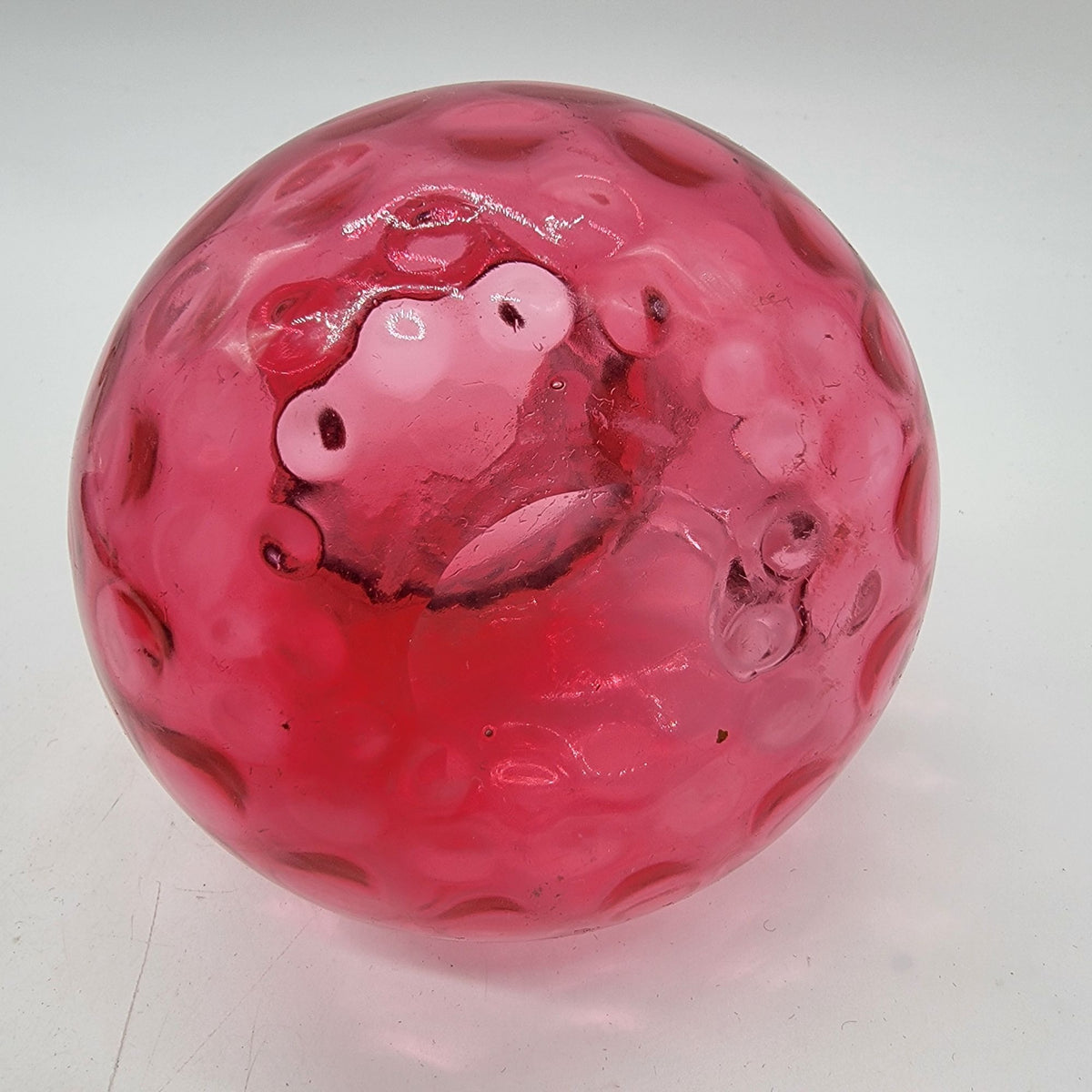 1960's Fenton Cranberry Glass Inverted Thumbprint Pitcher