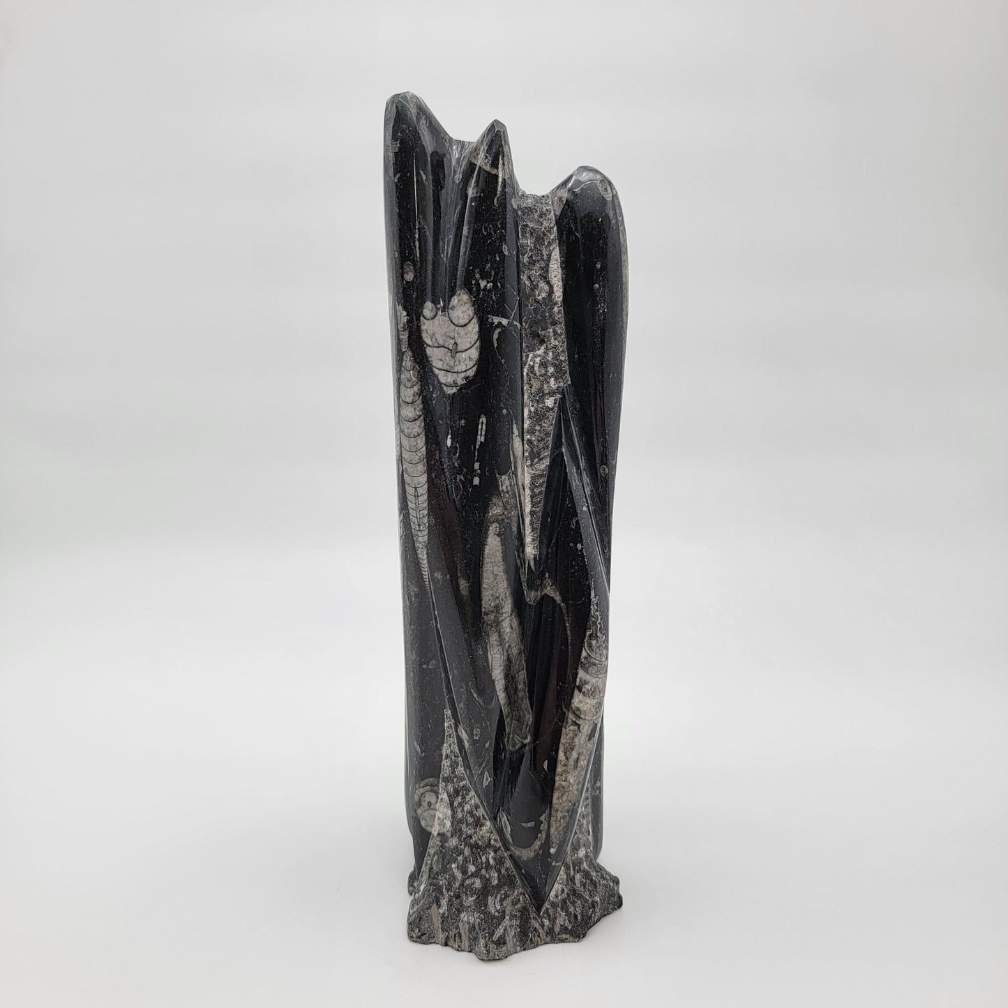 Large Orthoceras Fossil Tower Sculpture