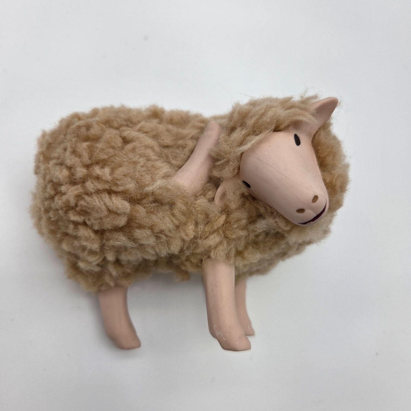 Meier Germany Real Wool Sheep Sculpture - Back Leg Scratching Head