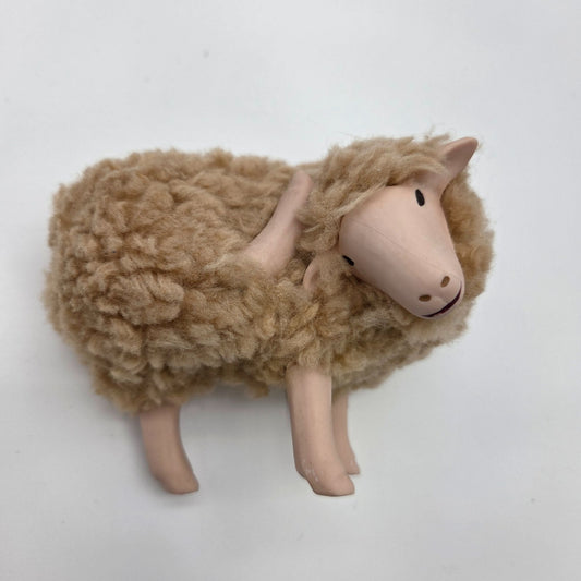 Meier Germany Real Wool Sheep Sculpture - Back Leg Scratching Head
