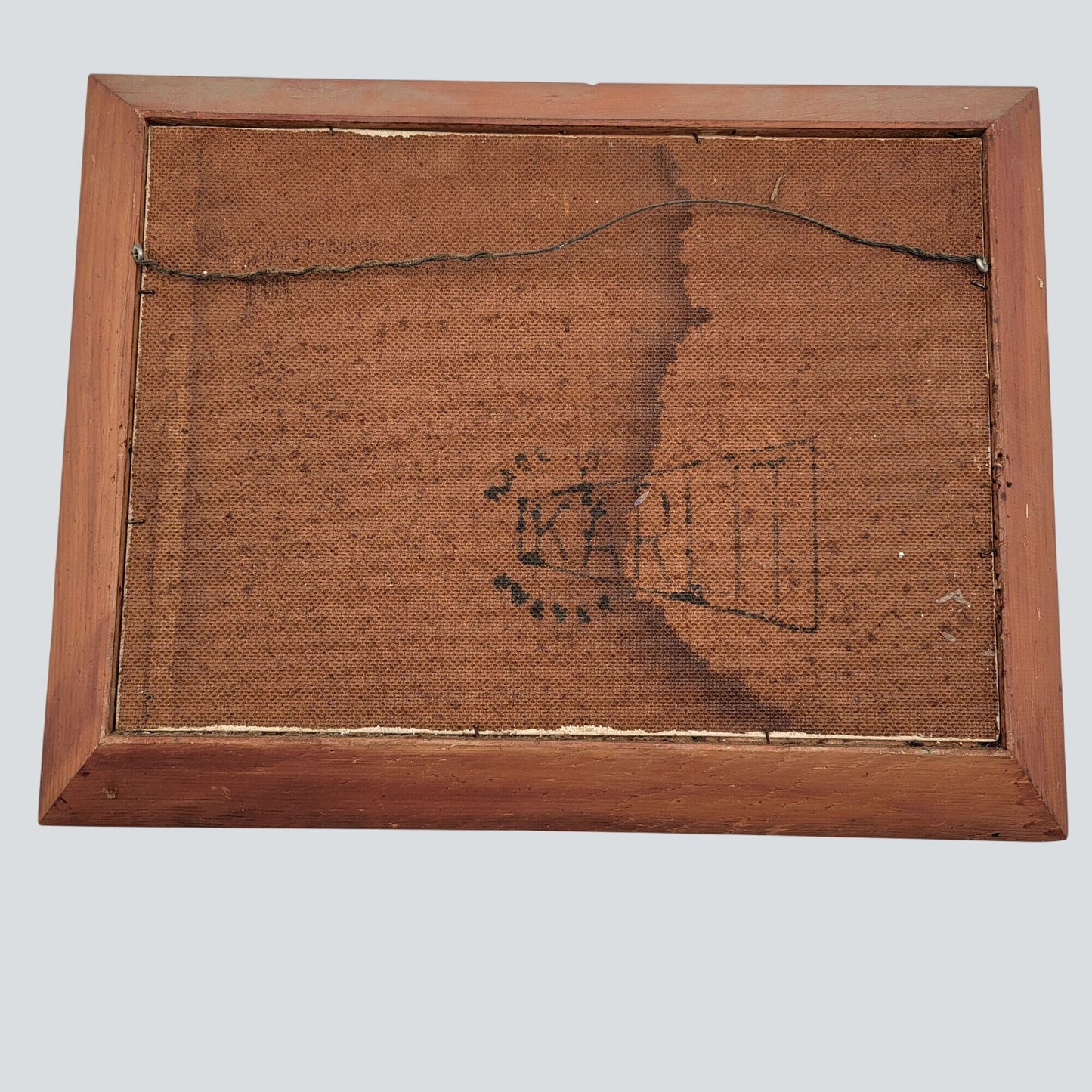 Mid Century Impasto Original Oil Painting on Board Signed M?E