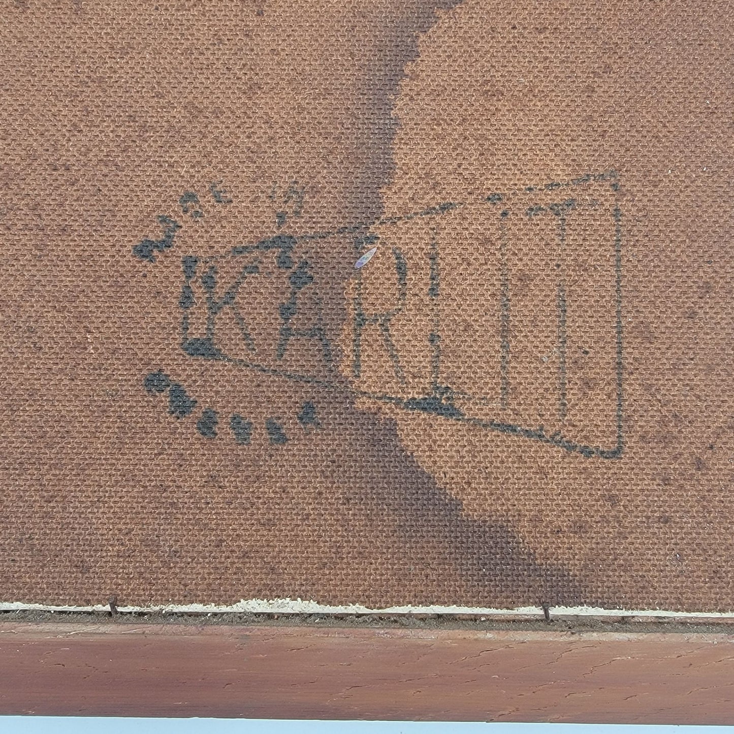 Mid Century Impasto Original Oil Painting on Board Signed M?E