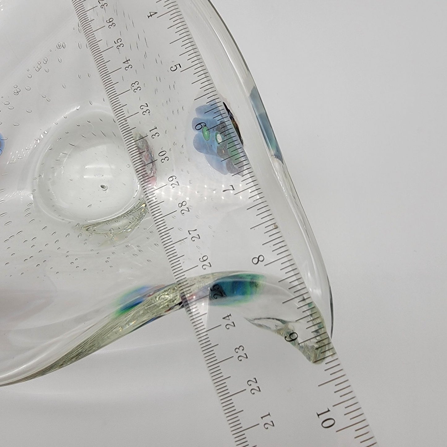 Vintage Murano Glass Bowl With Bullicante & Millefiori Fazzoletto Shape