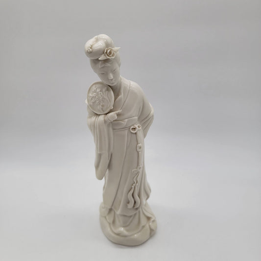 Mid-Century Blanc De Chine Porcelain Geisha Court Lady Figurine As Found