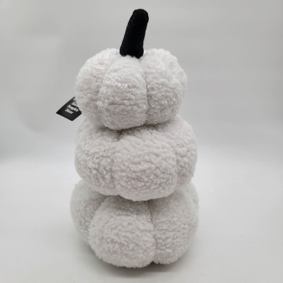 White Triple Stacked Plush Halloween Pumpkins