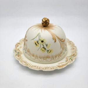Antique M Redon Limoges France Porcelain Covered Cheese Dome