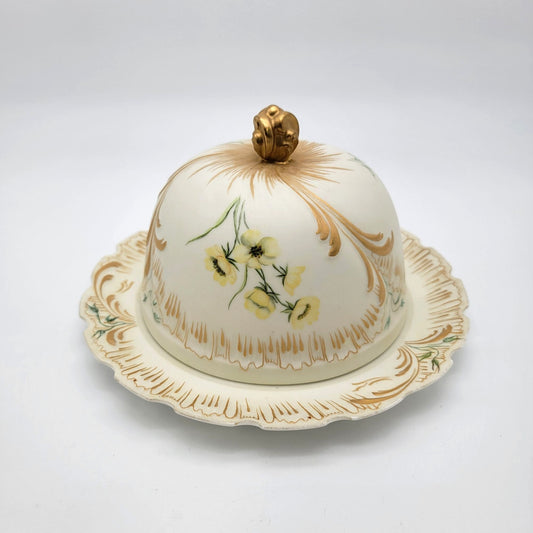Antique M Redon Limoges France Porcelain Covered Cheese Dome