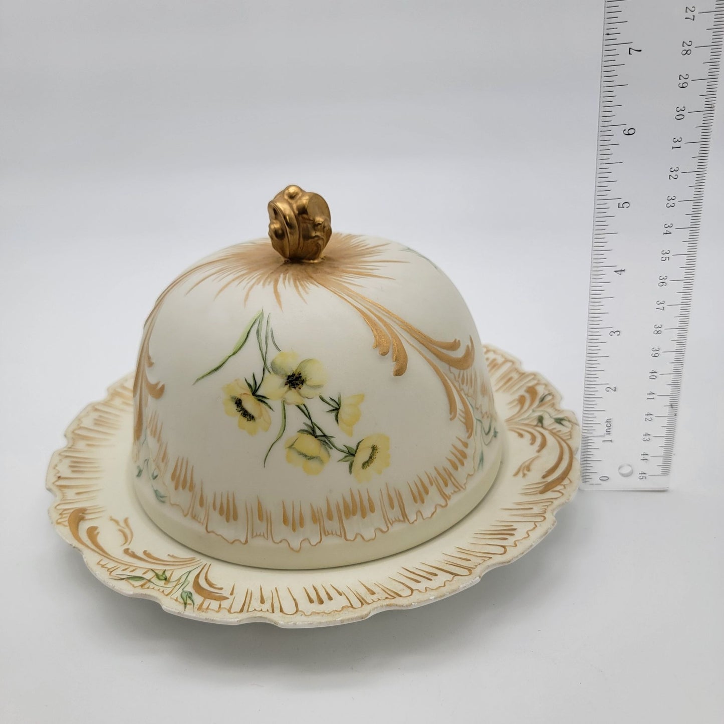 Antique M Redon Limoges France Porcelain Covered Cheese Dome