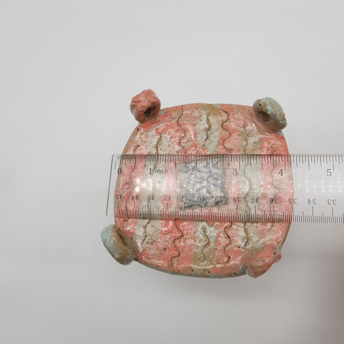 Vintage Handcrafted Boop Pottery Mug & Stand Pink Heart XO Design