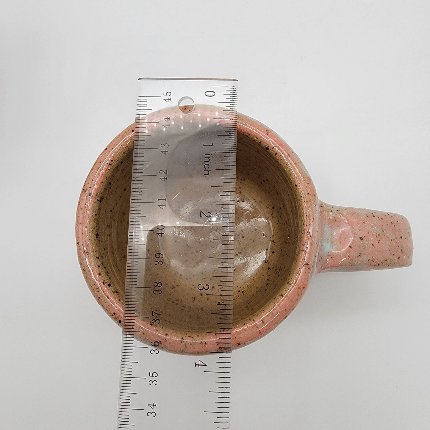 Vintage Handcrafted Boop Pottery Mug & Stand Pink Heart XO Design