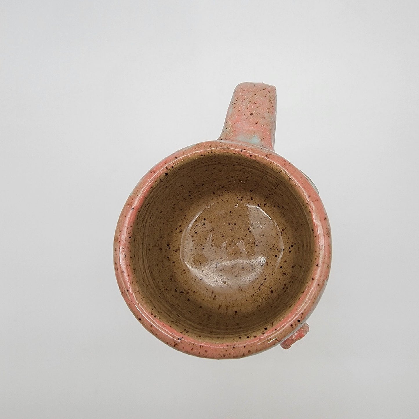 Vintage Handcrafted Boop Pottery Mug & Stand Pink Heart XO Design