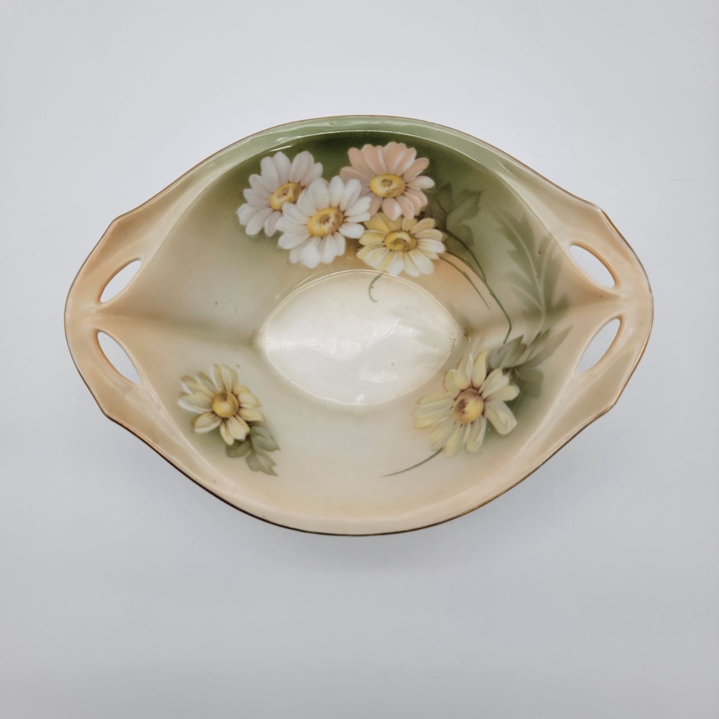 Vintage RS Tillowitz Silesia Porcelain Daisy Footed Relish Dish