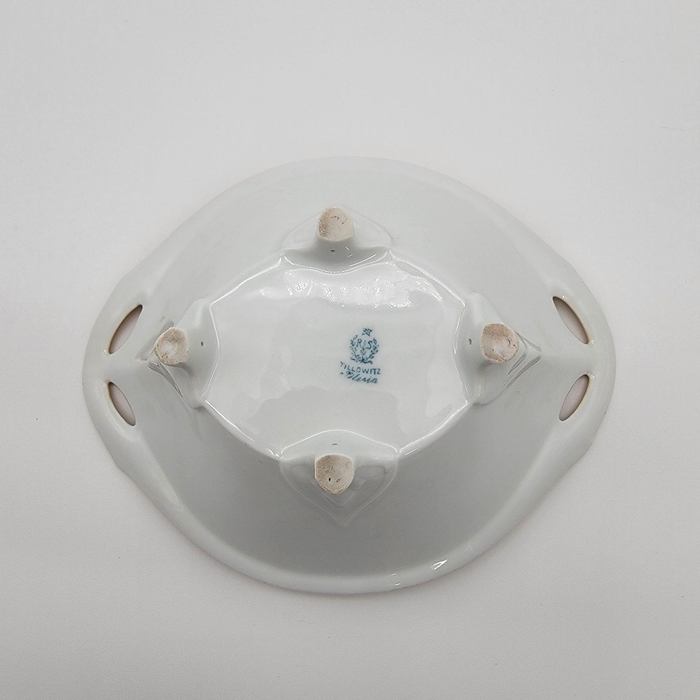 Vintage RS Tillowitz Silesia Porcelain Daisy Footed Relish Dish