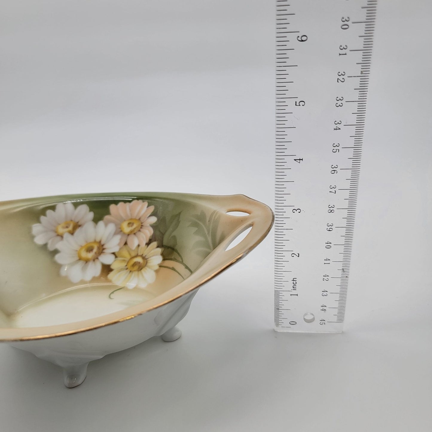 Vintage RS Tillowitz Silesia Porcelain Daisy Footed Relish Dish