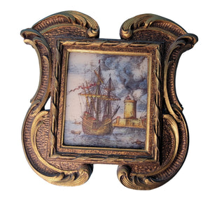 Man O War Ship Pieter Bruegel Tile Painting