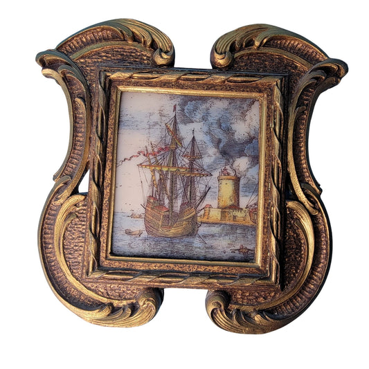 Man O War Ship Pieter Bruegel Tile Painting