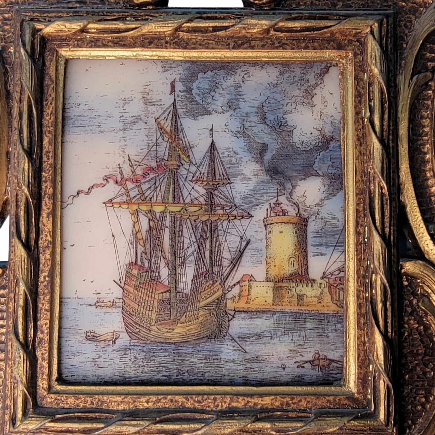 Man O War Ship Pieter Bruegel Tile Painting