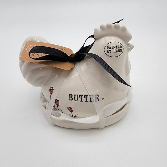 Rae Dunn Chicken Hen Butter Dish Artisan Collection  - NEW