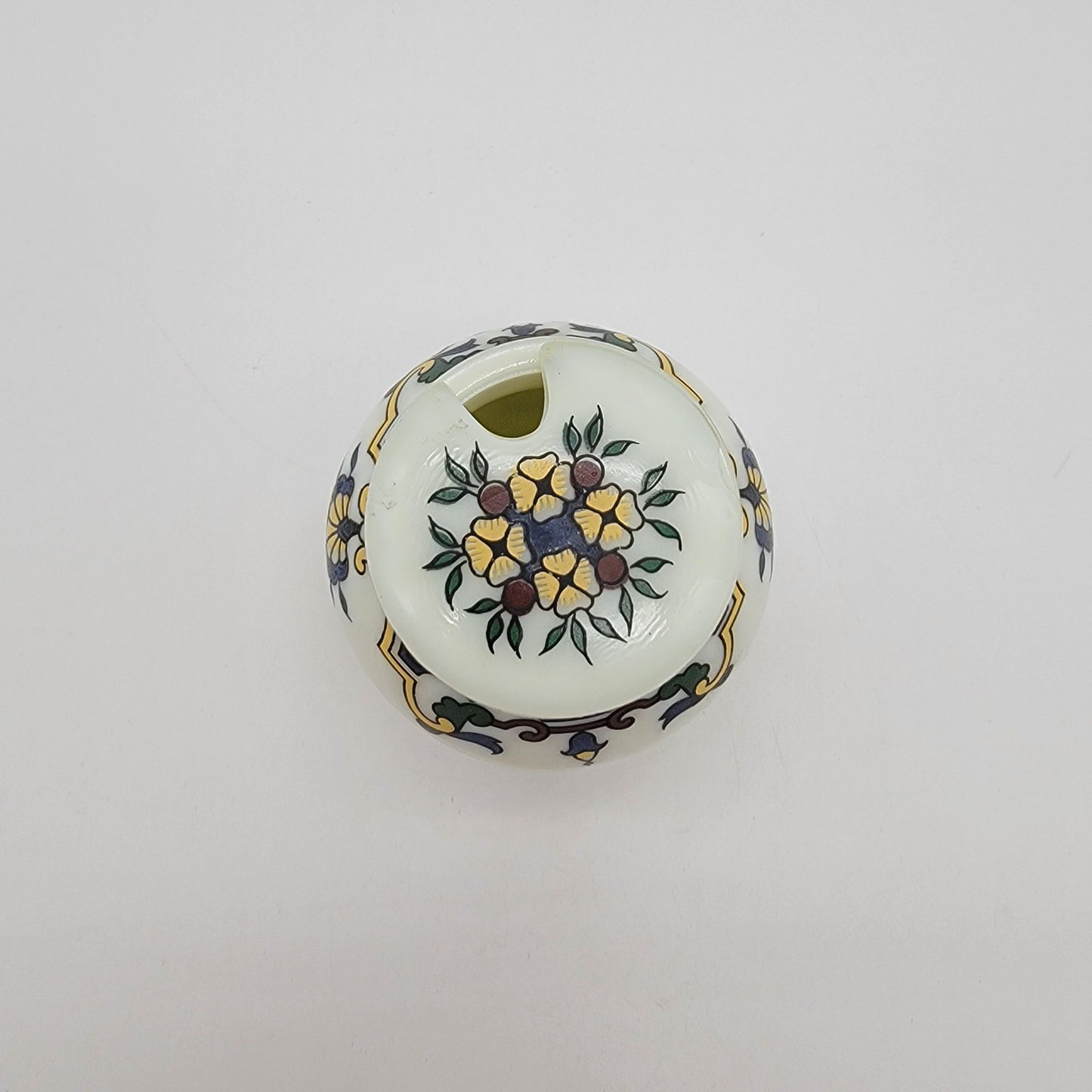 Vintage French Opalex Milk Glass Mustard Jar Moutarde Bocquet Yvetot - As Found