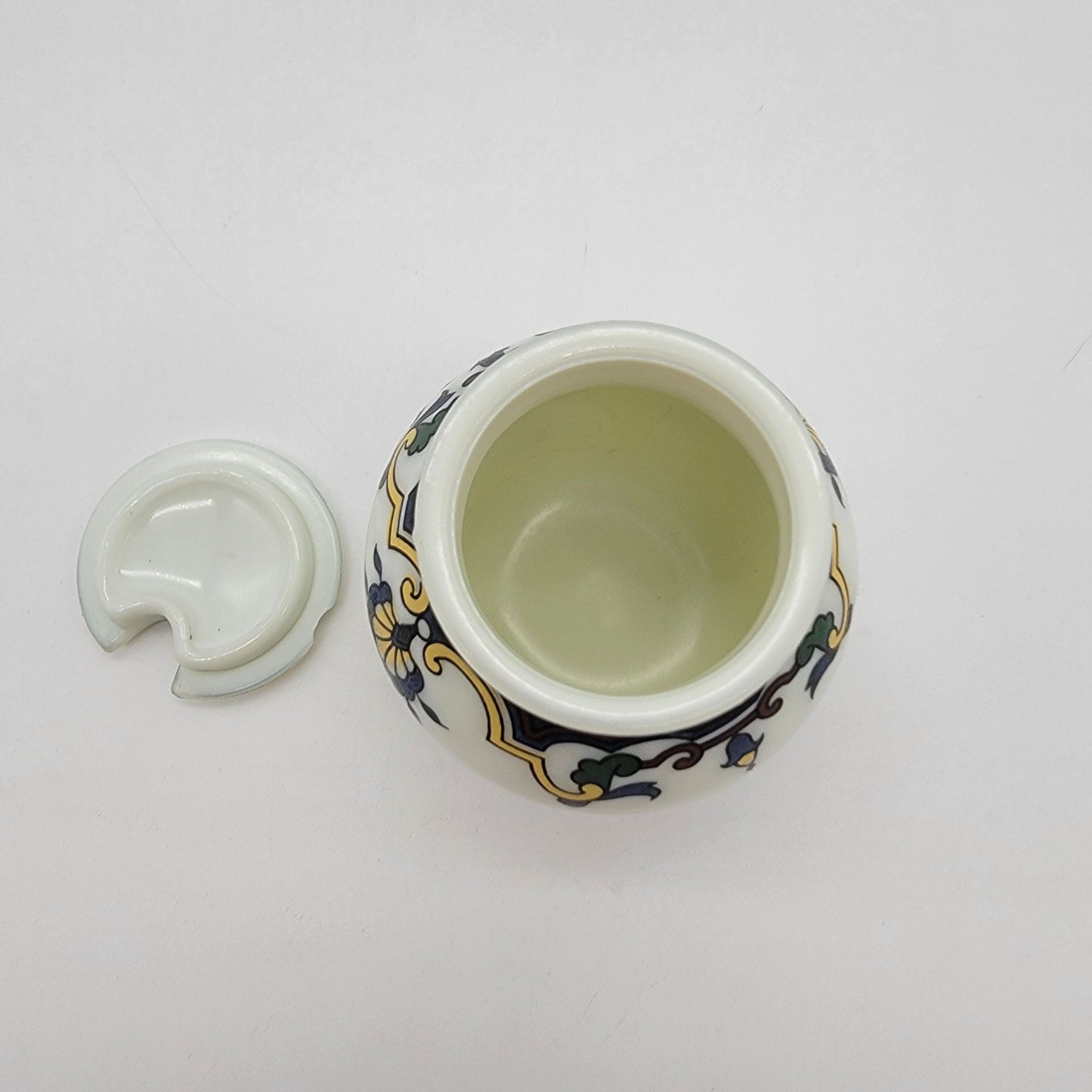 Vintage French Opalex Milk Glass Mustard Jar Moutarde Bocquet Yvetot - As Found