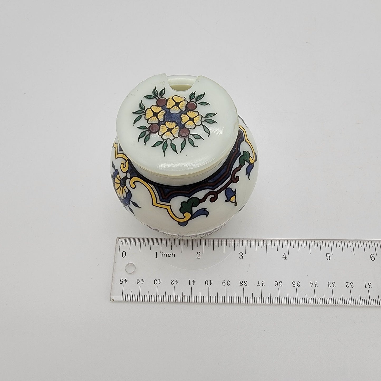 Vintage French Opalex Milk Glass Mustard Jar Moutarde Bocquet Yvetot - As Found