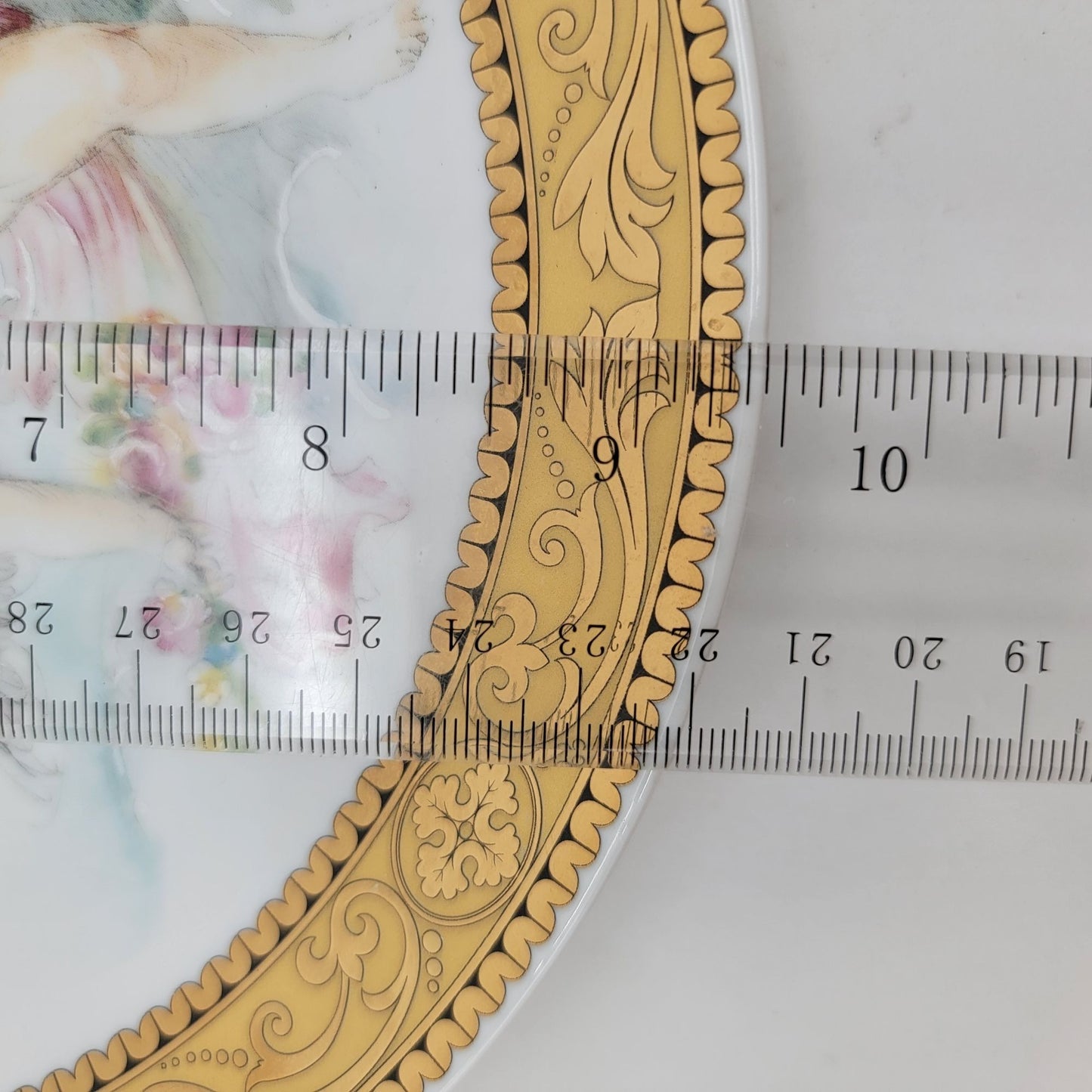 Vintage T. Limoges 24K Gold Gilded Porcelain Plate With Cherubs