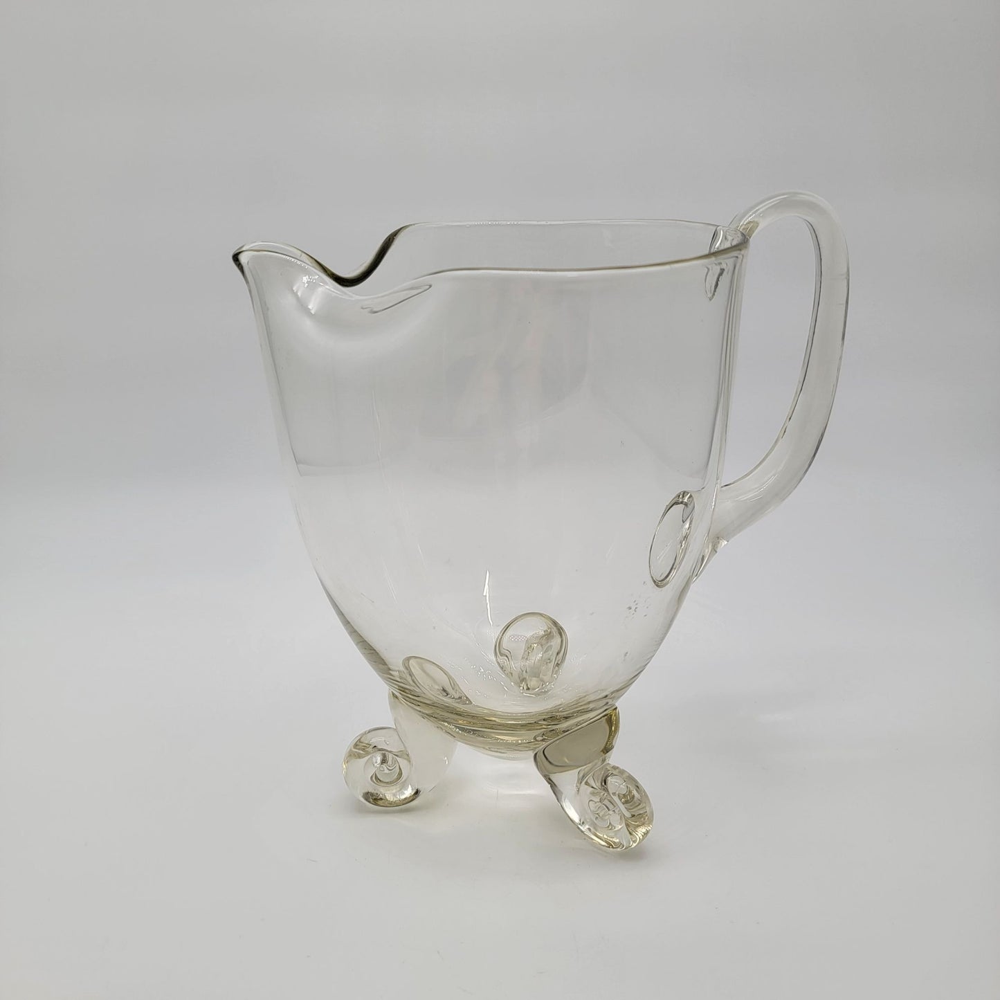 Vintage Krosnos Kimberly Footed Glass Pitcher Made in Poland