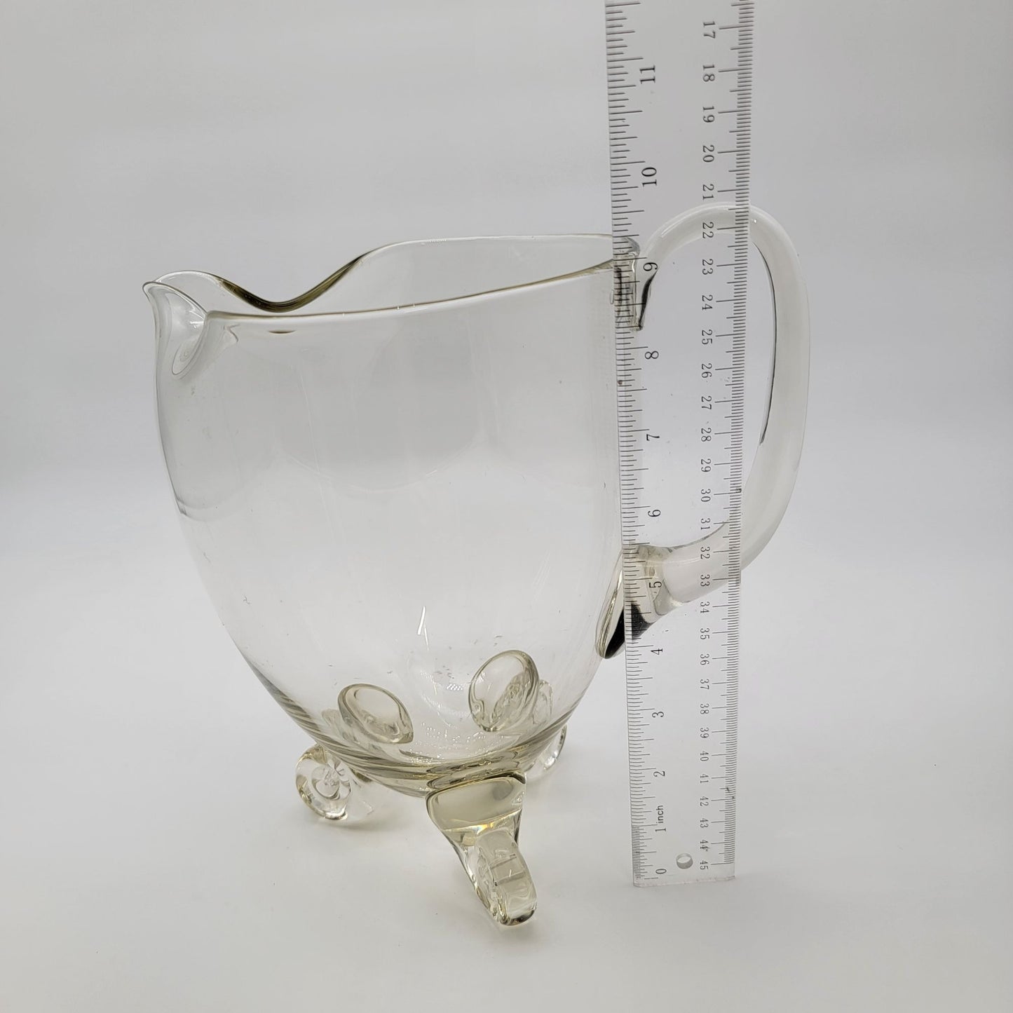 Vintage Krosnos Kimberly Footed Glass Pitcher Made in Poland