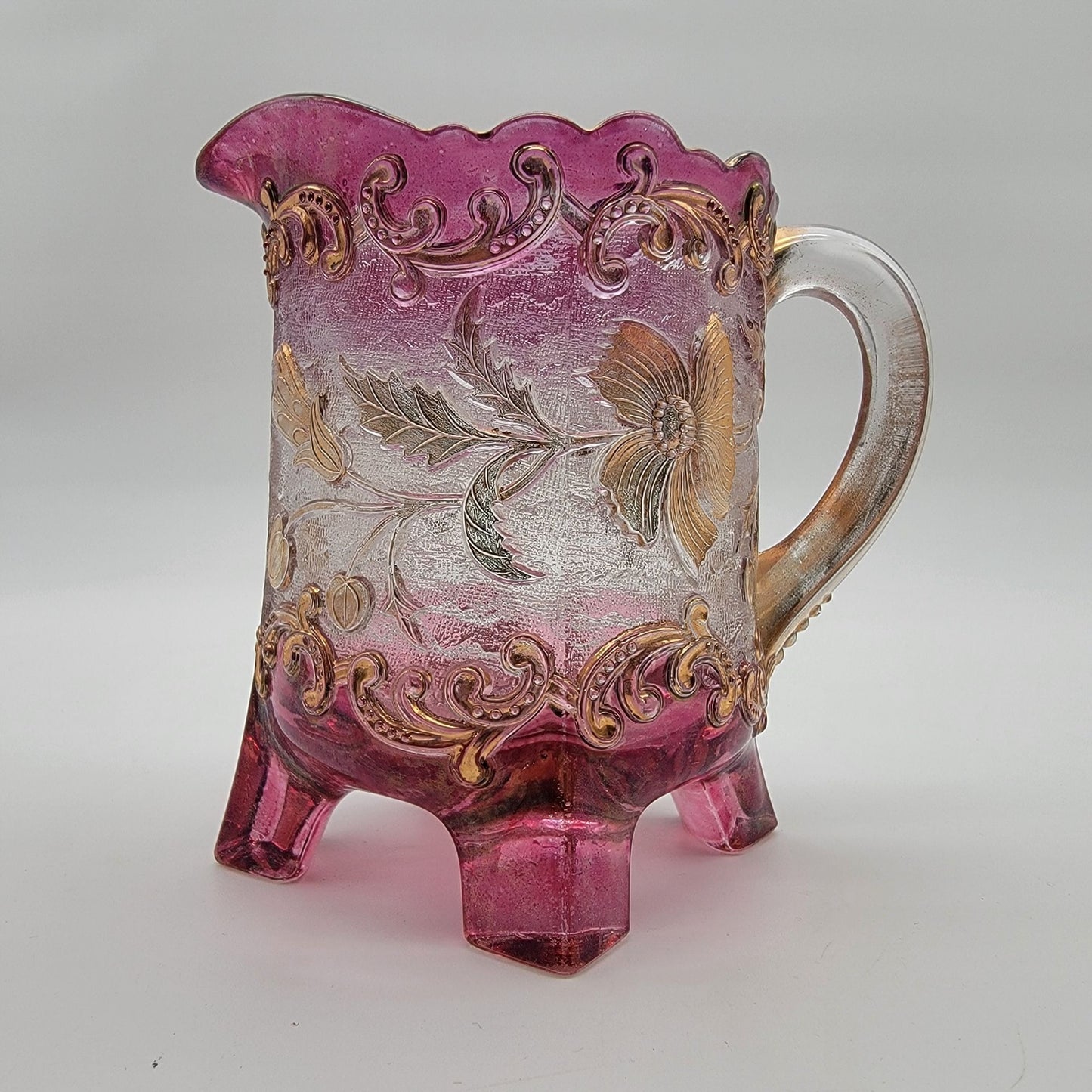 EAPG US Glass Co. Floradora Bohemian Footed Creamer