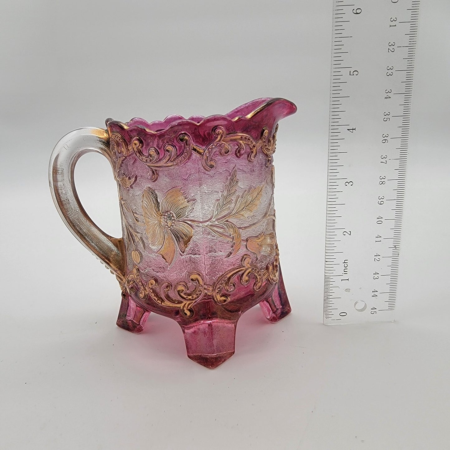 EAPG US Glass Co. Floradora Bohemian Footed Creamer