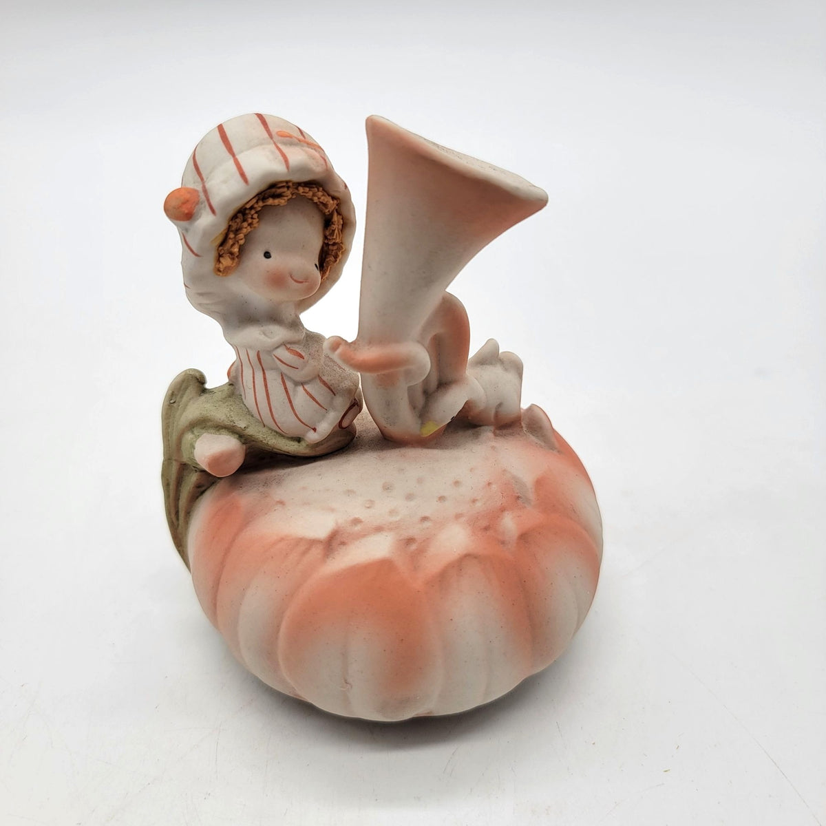 1960s UCTCI Adorable Freckled Girl With Horn Music Box