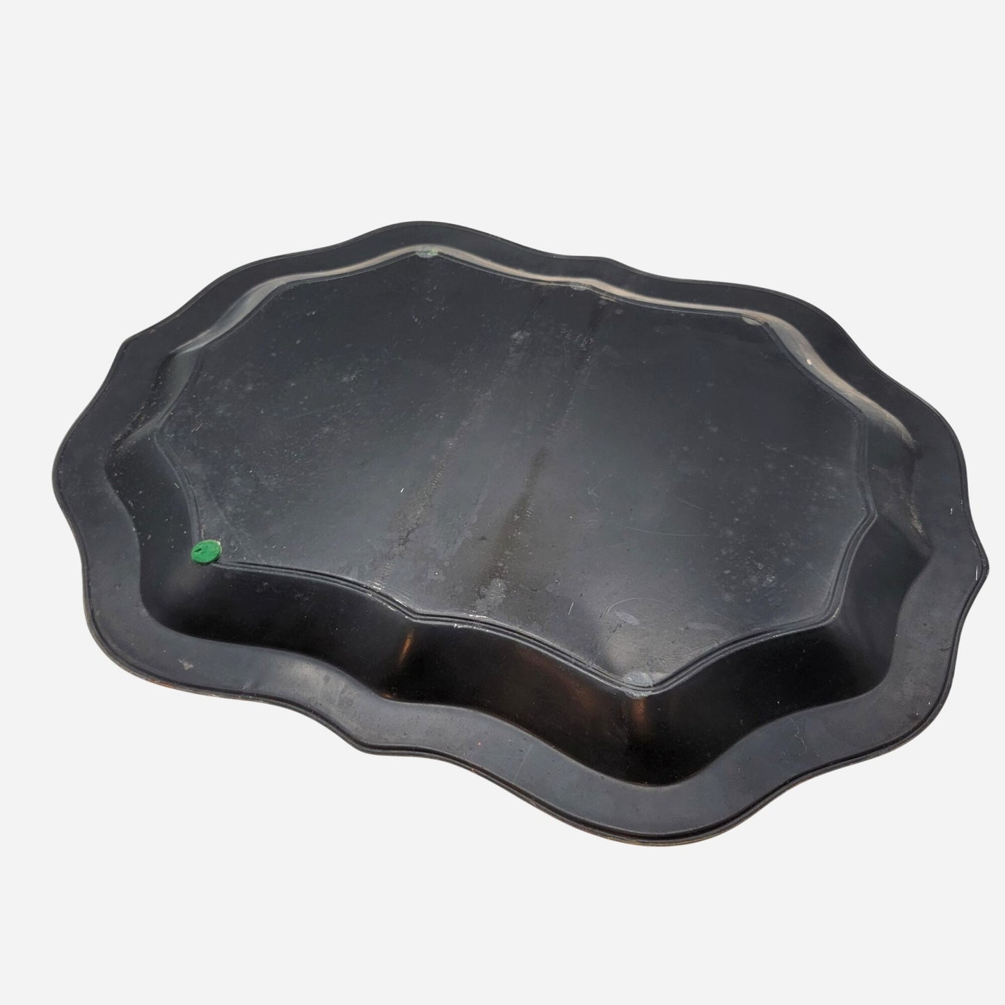 Vintage Large Black Hand Painted Floral Bouquet Toleware Tray