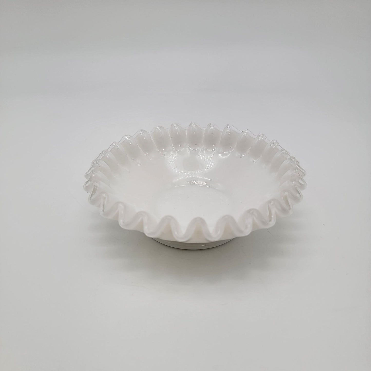 Vintage Fenton Silver Crest Milk Glass Footed Compote