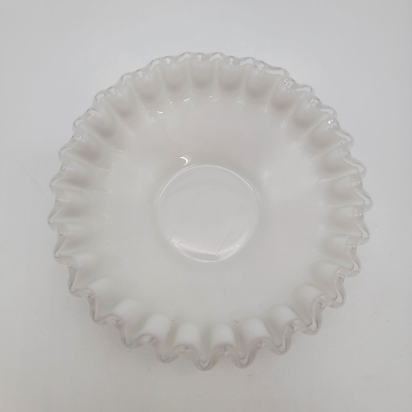 Vintage Fenton Silver Crest Milk Glass Footed Compote