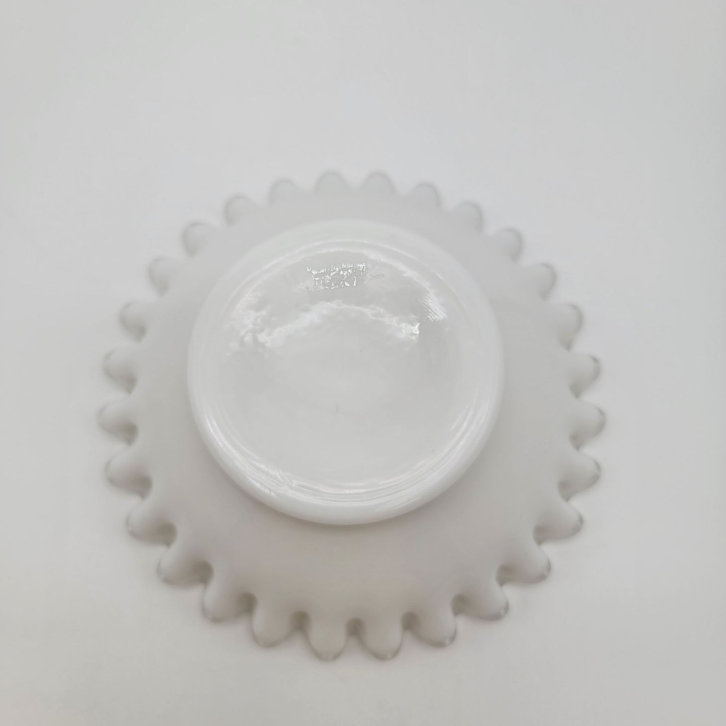 Vintage Fenton Silver Crest Milk Glass Footed Compote