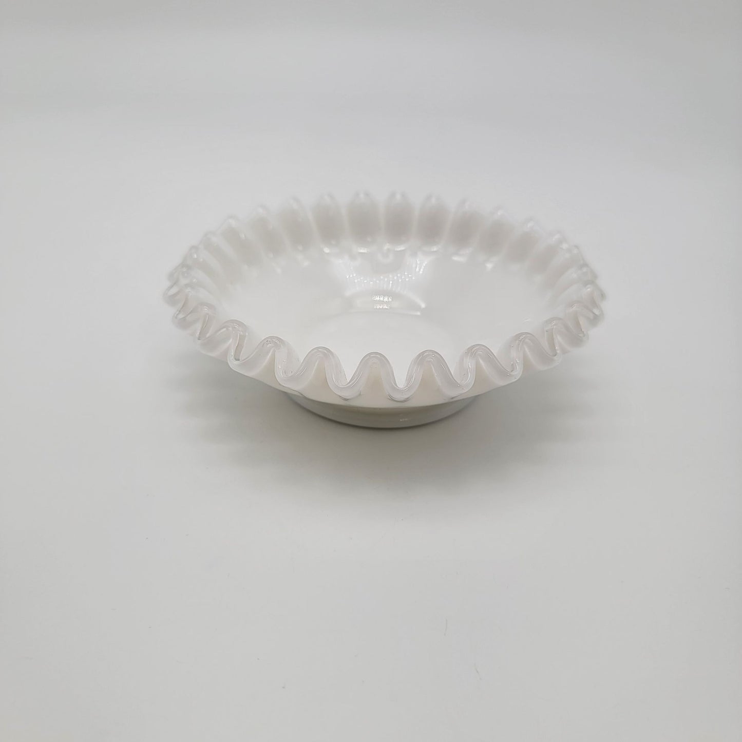 Vintage Fenton Silver Crest Milk Glass Footed Compote